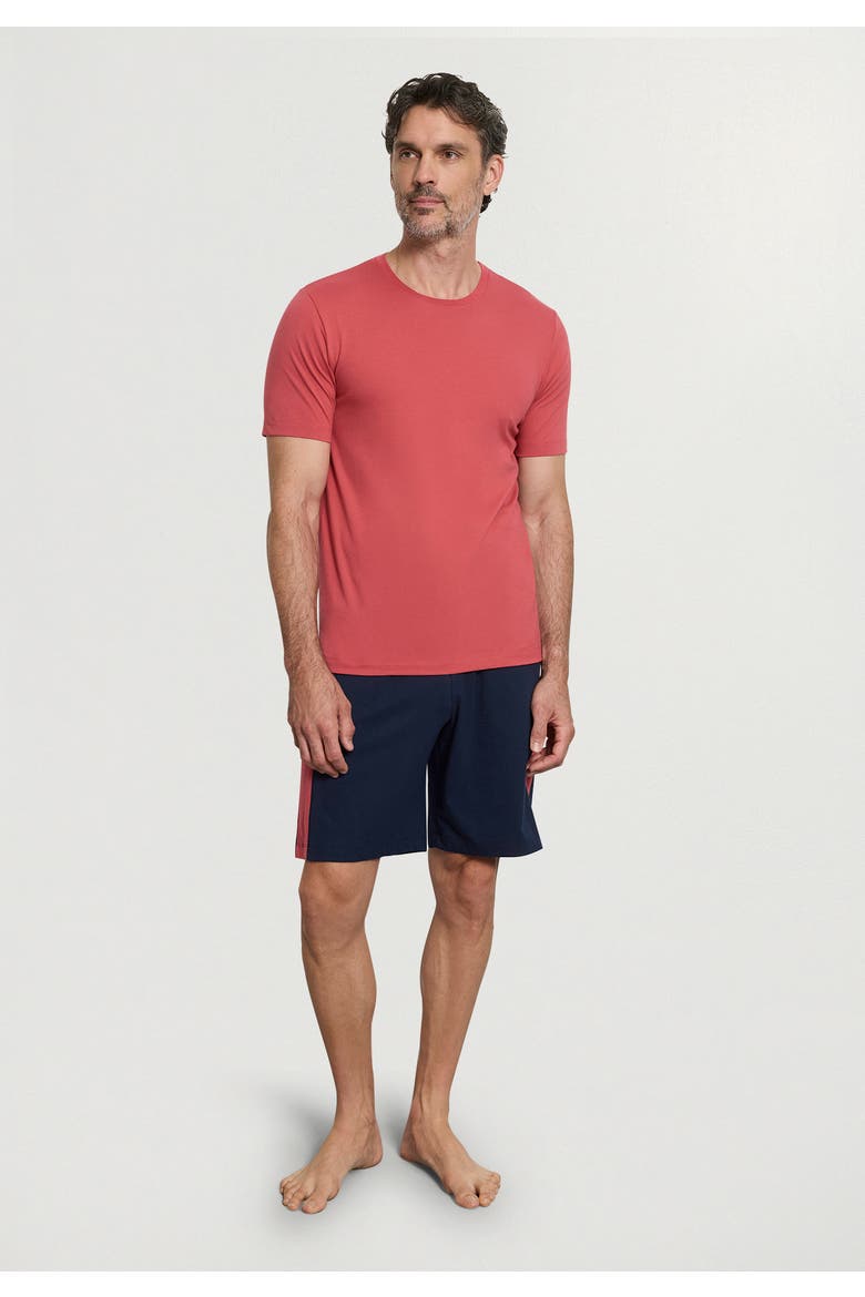 Night And Day Cotton Drawstring Shorts, Alternate, color, Deep Navy/Garnet Rose