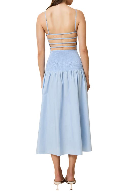 Solid & Striped The Vida Smocked Sleeveless Maxi Dress In Blue