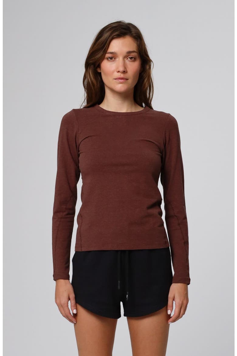 Hemp Essentials Long Sleeve Tee, Alternate, color, cocoa