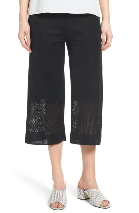 Mesh Inset Crop Pants