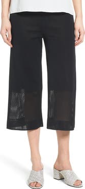 Ming Wang Mesh Inset Crop Pants