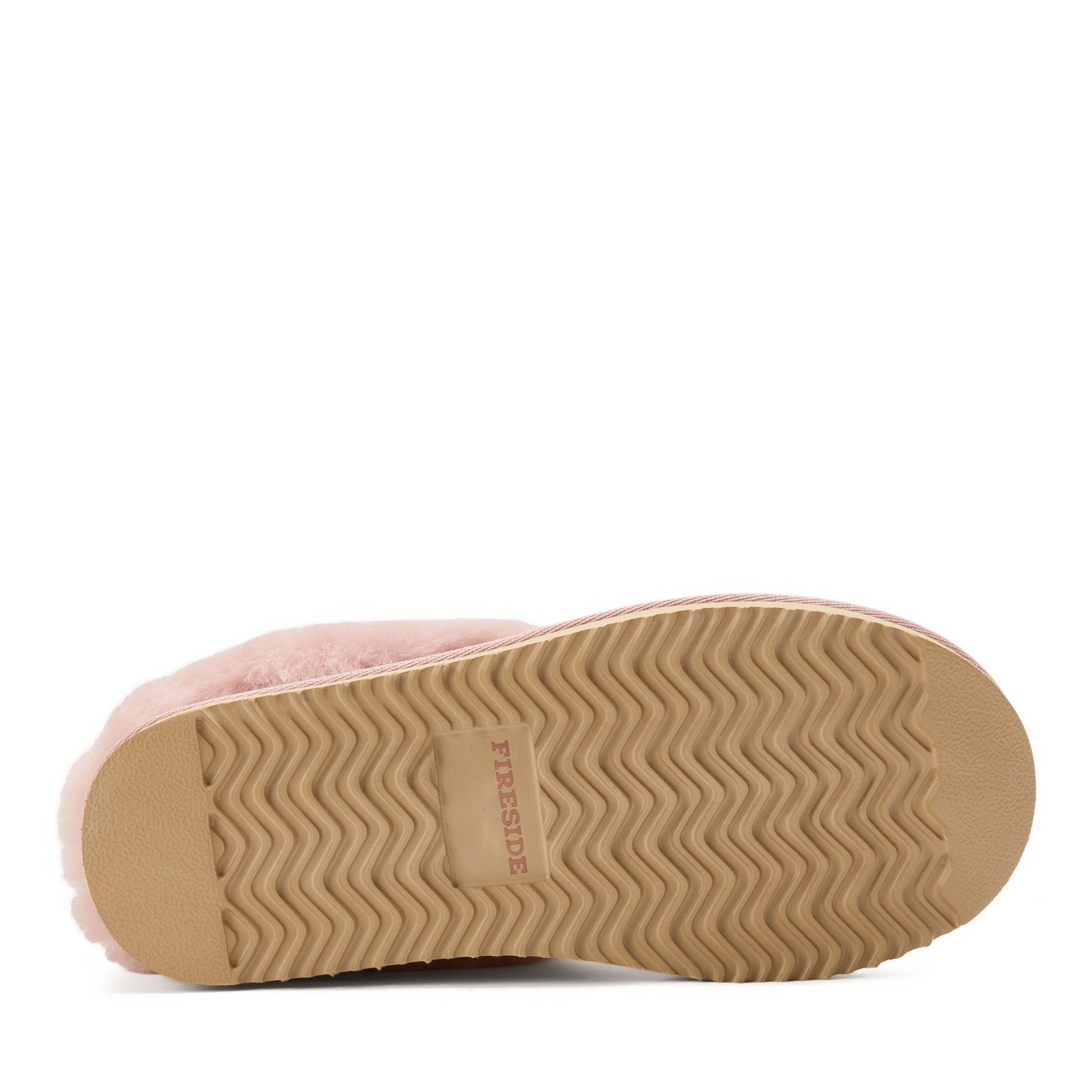 DEARFOAMS Fireside Adelaide Genuine Shearling Clog Slipper, Alternate, color, Dusty Pink