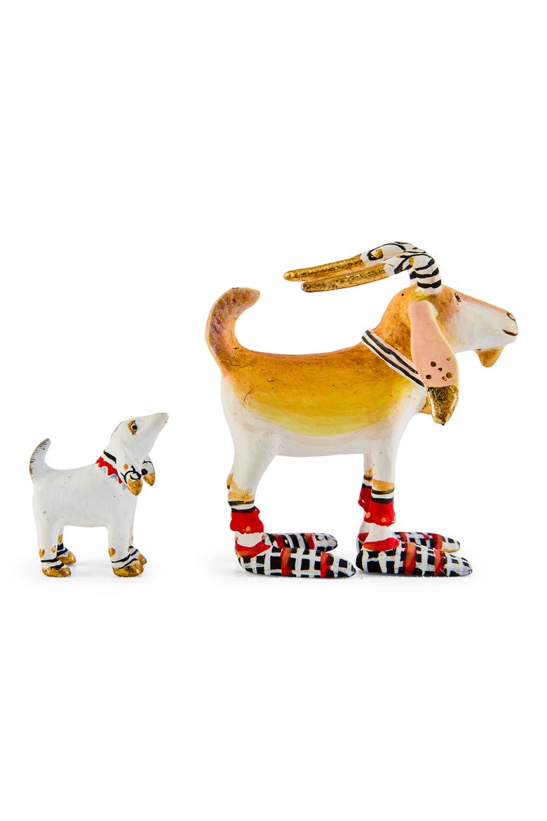 Patience Brewster Mini Goats Ornament, Alternate, color, BROWN