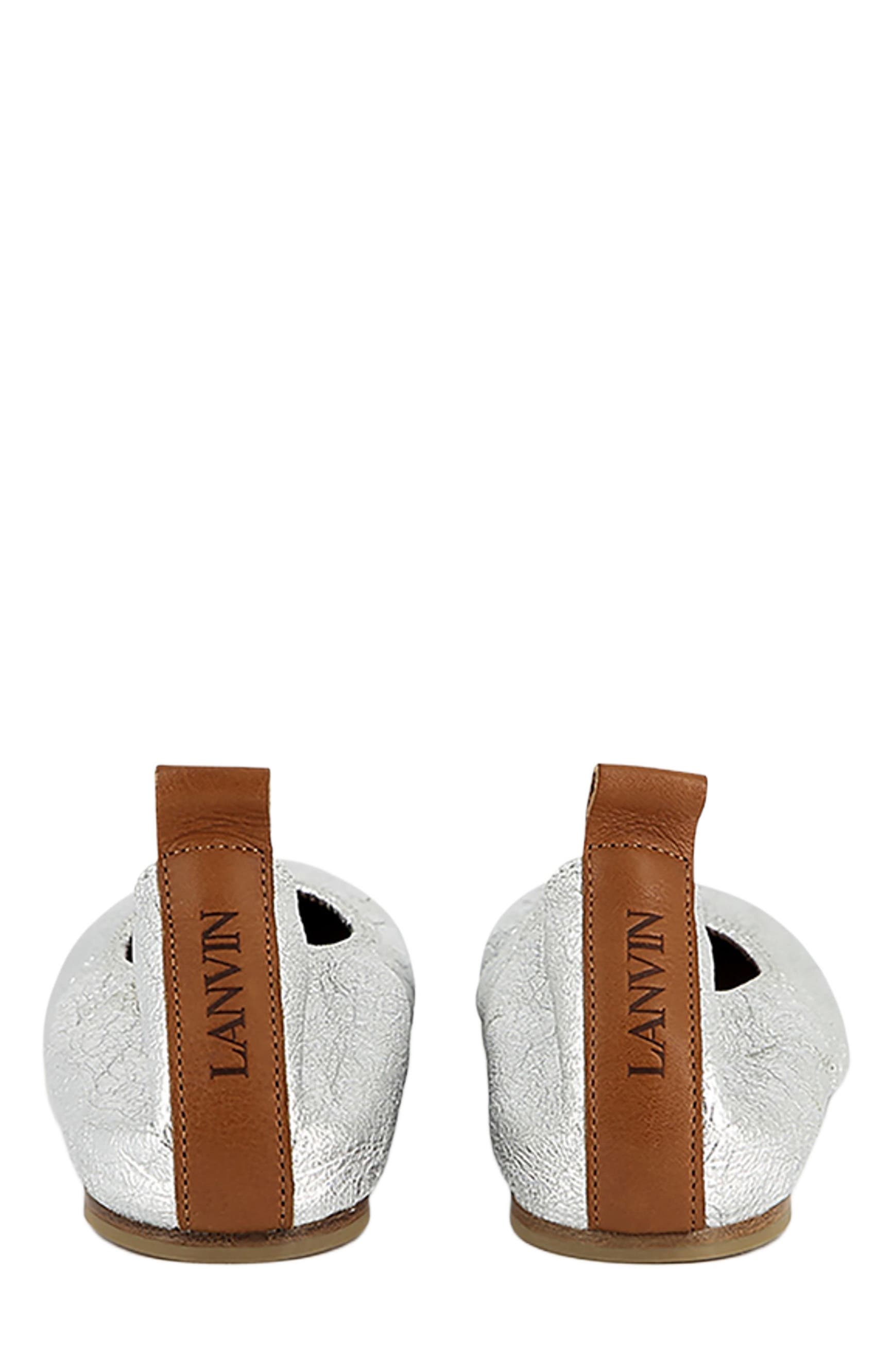 Lanvin Leather Ballet Pumps, Alternate, color, Silver