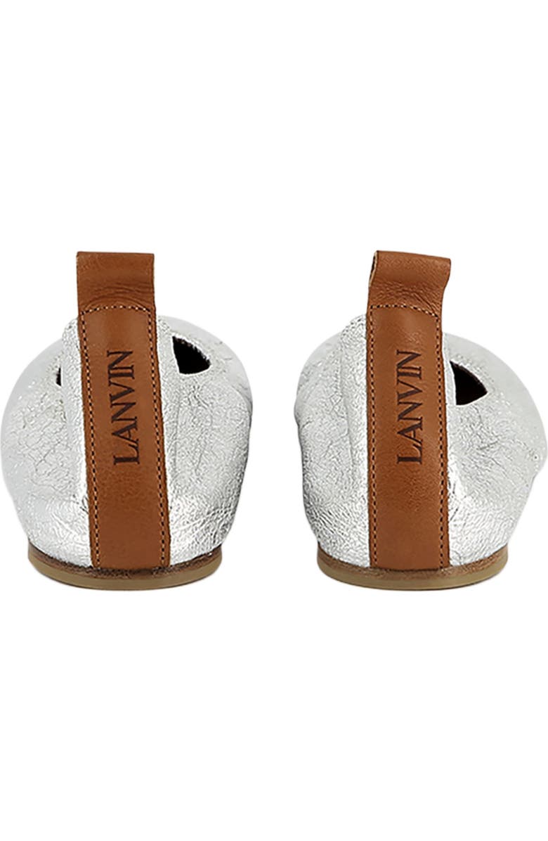 Lanvin Leather Ballet Pumps, Alternate, color, Silver