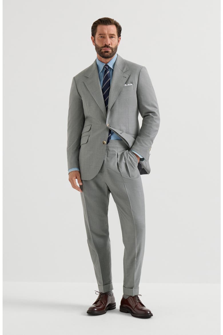 Virgin Wool And Silk Lightweight Hopsack Cavallo Tailor Blazer, Alternate, color, Grey