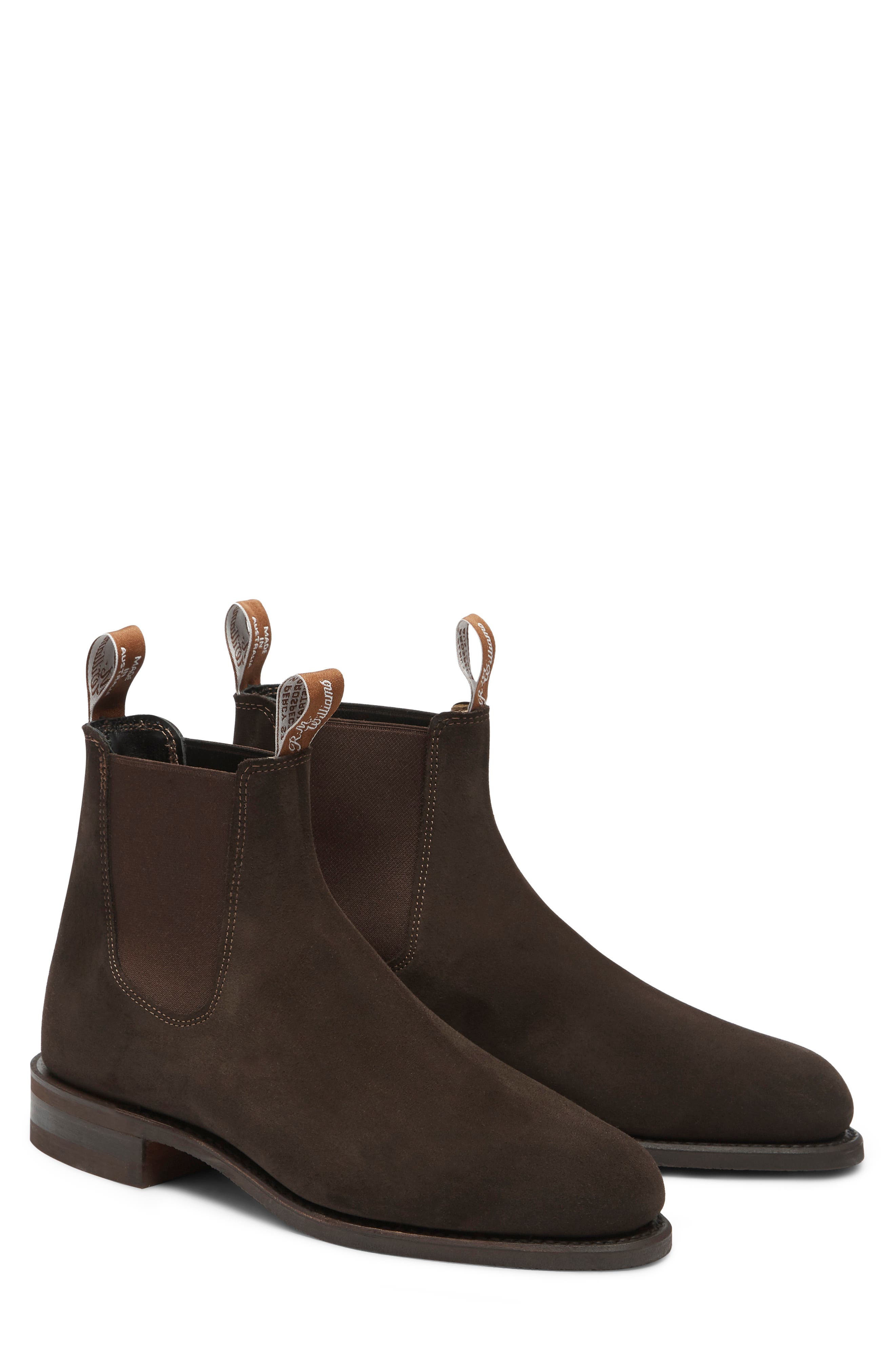 Comfort Turnout Chelsea Boot, Main, color, CHOCOLATE SUEDE