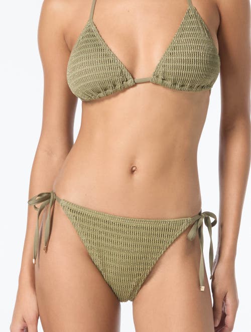 Michael Michael Kors Crochet Bikini Bottom In Green