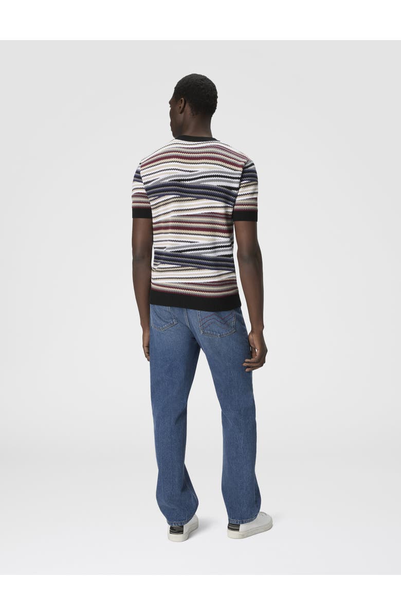 Missoni Short Sleeve T-shirt With Striped Micro Zigzag, Alternate, color, Multicoloured