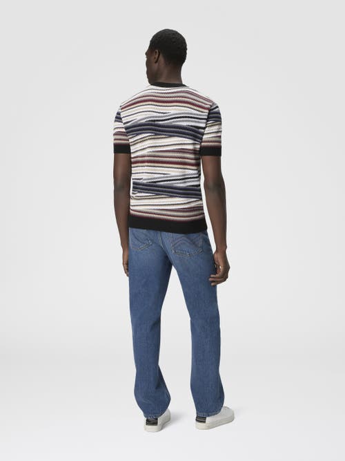 Missoni Short Sleeve T-shirt With Striped Micro Zigzag In Brown
