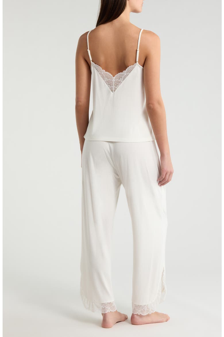 Moonlight Eco Lace Trim Pajamas, Alternate, color, IVORY EGRET