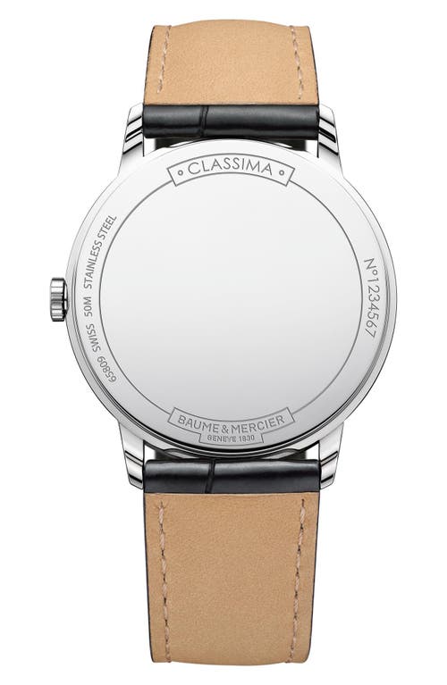 Baume & Mercier Classima Leather Strap Watch, 40mm In Blue/black