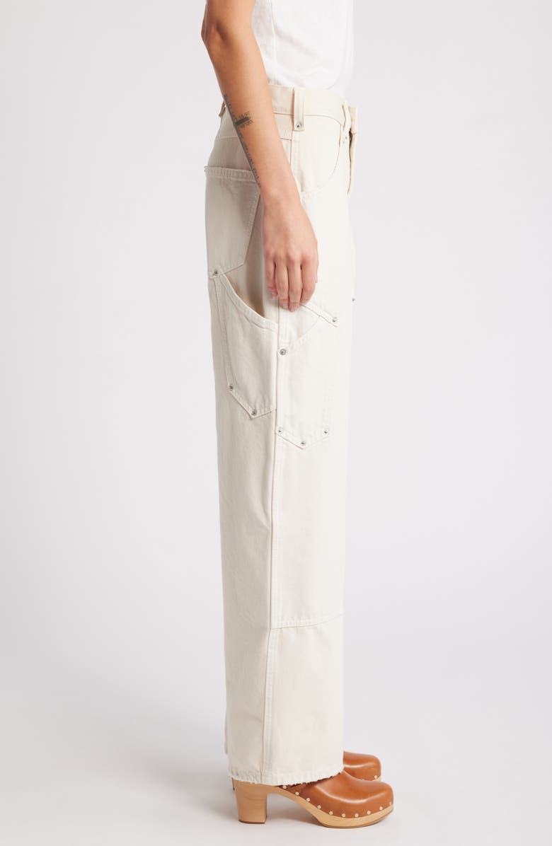 Re/Done Mid Rise Workwear Jeans, Alternate, color, Distressed Vintage White