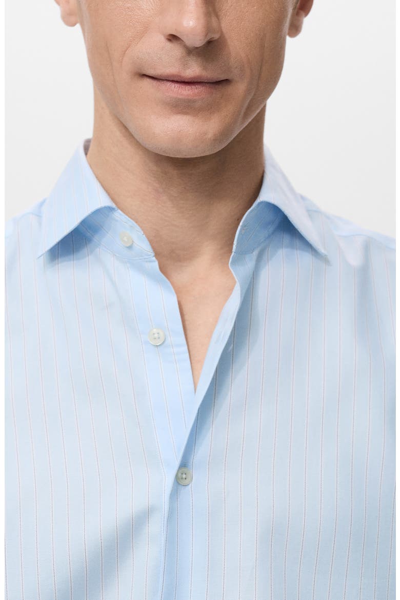 Slim Fit Stripe Cotton Button-Up Shirt, Alternate, color, SKY BLUE