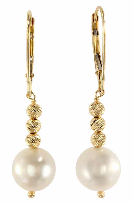 EFFY 14K Yellow Gold Freshwater Pearl Drop Earrings