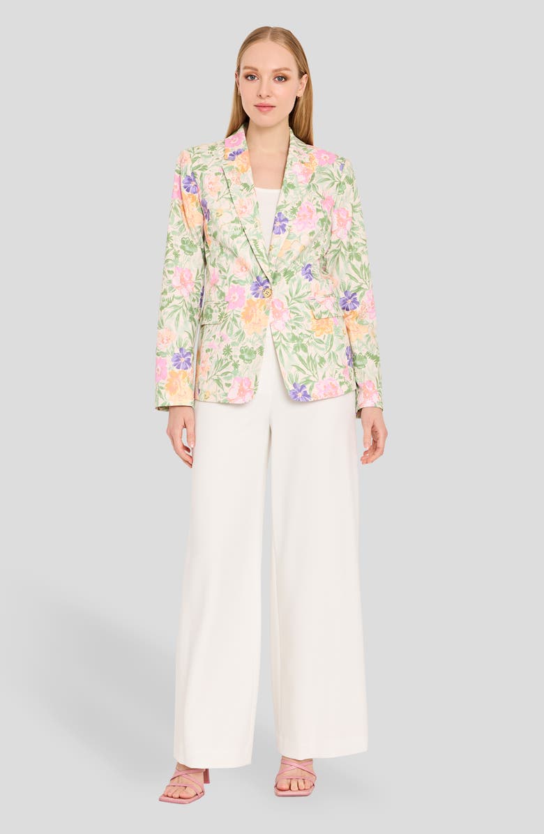 Tahari ASL Floral Blazer, Alternate, color, Nude Moss