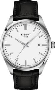Tissot PR 100 Quartz Leather Strap Watch, 40mm
