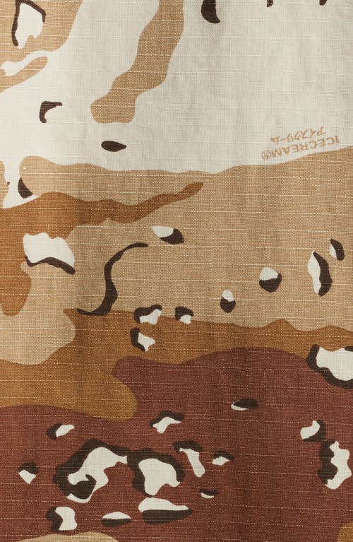 Icecream Desert Crop Camo Cotton Ripstop Camp Shirt In Brown