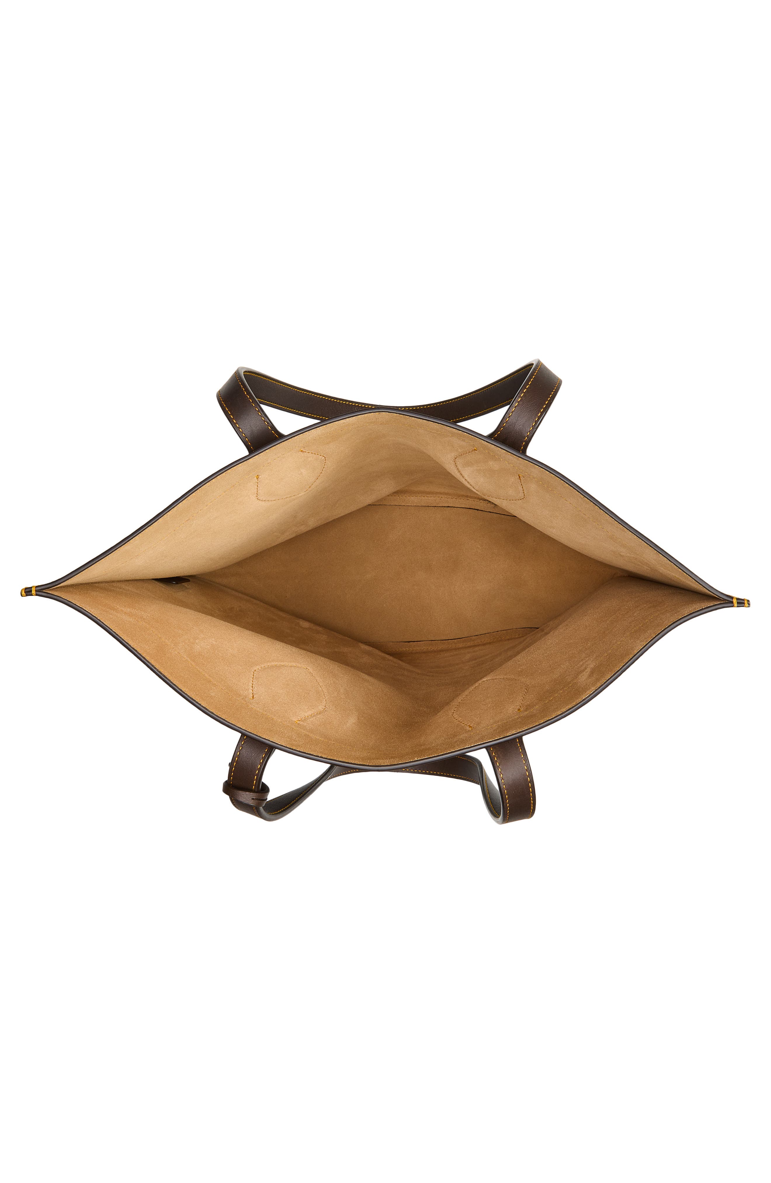 FERRAGAMO Leather North/South Tote, Alternate, color, T.moro Soft Camel