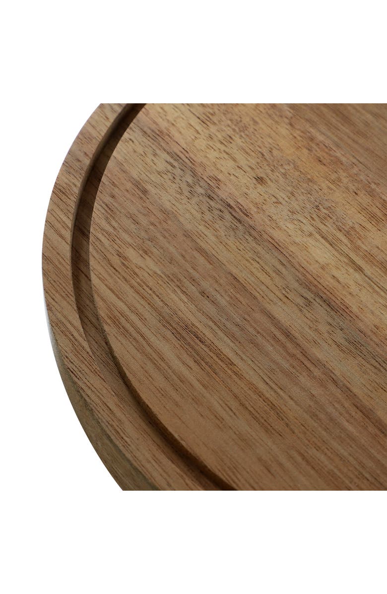 Megachef Acacia Wood Multi-Function Cake Stand with Glass Dome Lid, Alternate, color, Acacia