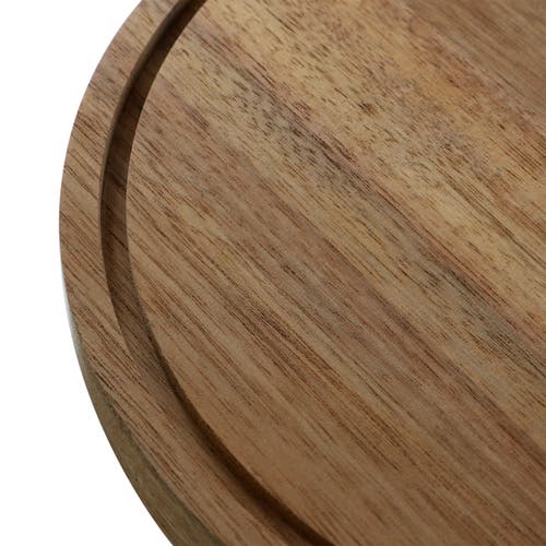 Megachef Acacia Wood Multi-function Cake Stand With Glass Dome Lid In Brown