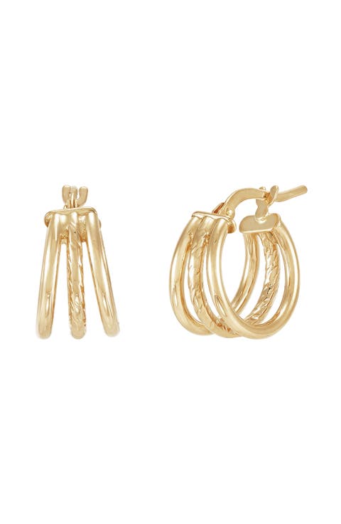 Triple Tube Hoop Earrings