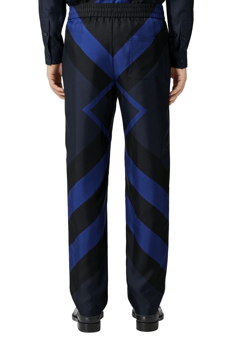Remy Chevron Check Silk Pants (Nordstrom Exclusive), Alternate, color, DARK CHARCOAL BLUE