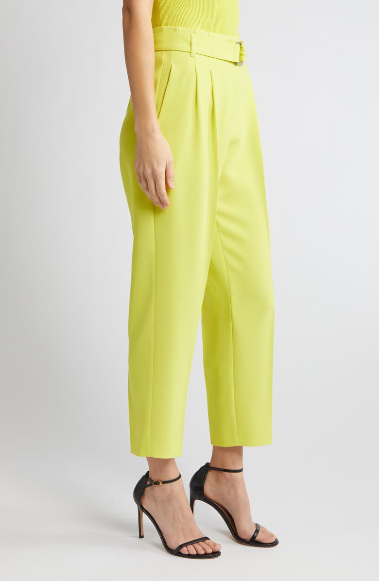 BOSS Tapiah Belted Ankle Pants, Alternate, color, Tennis Yellow