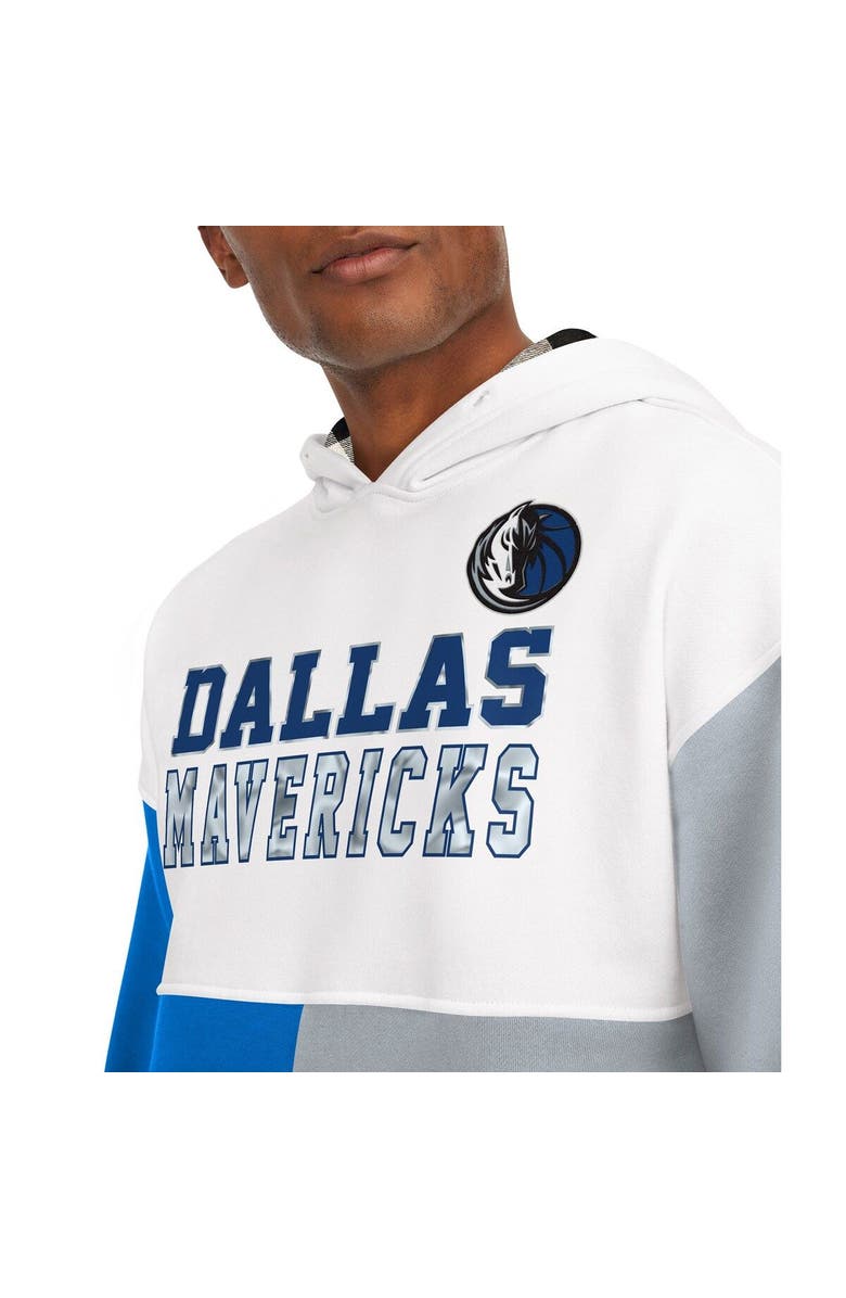 TOMMY JEANS Men's Tommy Jeans White/Royal Dallas Mavericks Andrew Split Pullover Hoodie, Alternate, color, White