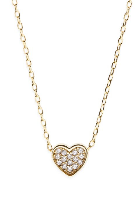 Pavé Cubic Zirconia Heart Pendant Necklace