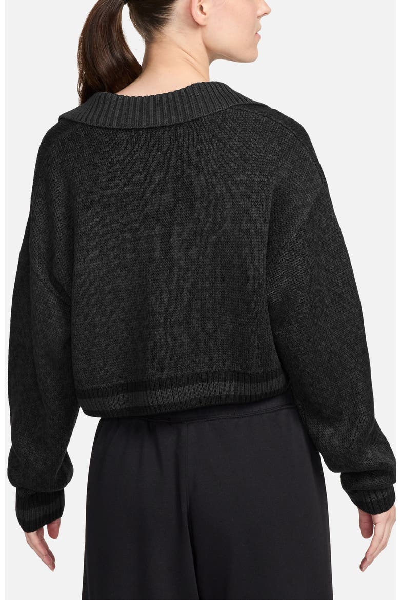 Knit Crop Cardigan, Alternate, color, BLACK
