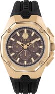 PHILIPP PLEIN Octagon Silicone Strap Chronograph Watch, 44mm