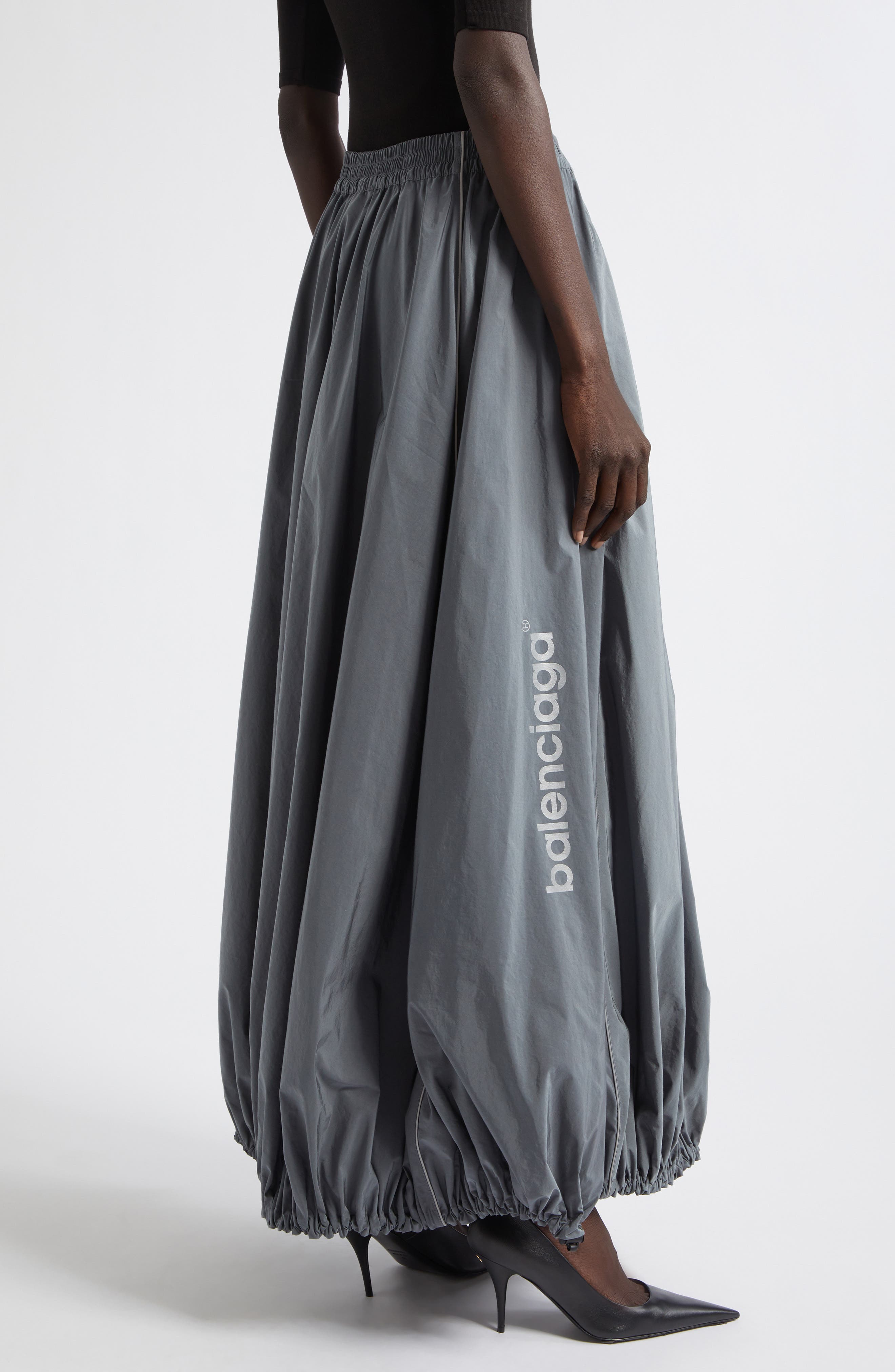 Balenciaga Balloon Cotton & Nylon Techno Poplin Track Skirt (Women