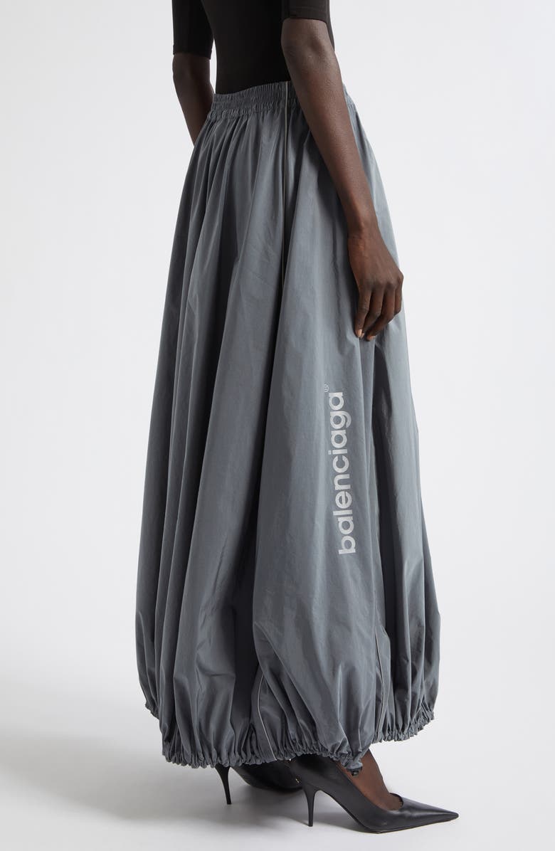 Balenciaga Balloon Cotton & Nylon Techno Poplin Track Skirt, Alternate, color, 1485 Lead
