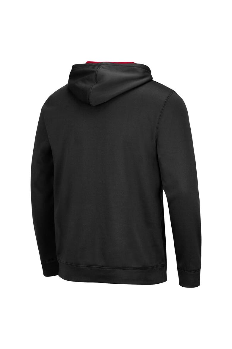 Men's Colosseum Black Louisville Cardinals Slash Stack 2.0 Pullover Hoodie, Alternate, color, Black