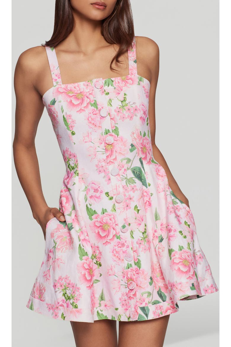 Whitney Floral Linen Dress, Alternate, color, Pink Petal Dream