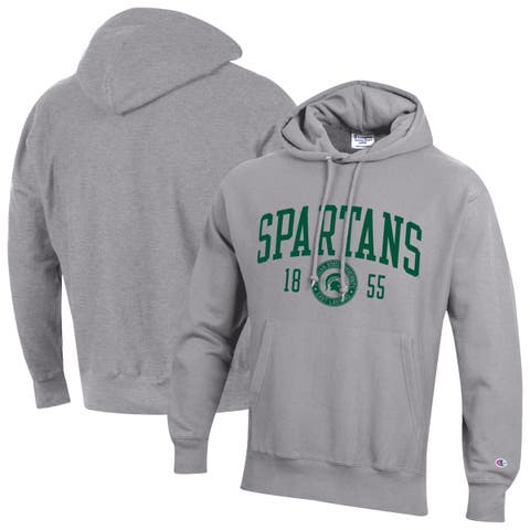 Men's Champion Heather Gray Michigan State Spartans Established Reverse Weave Hoodie
