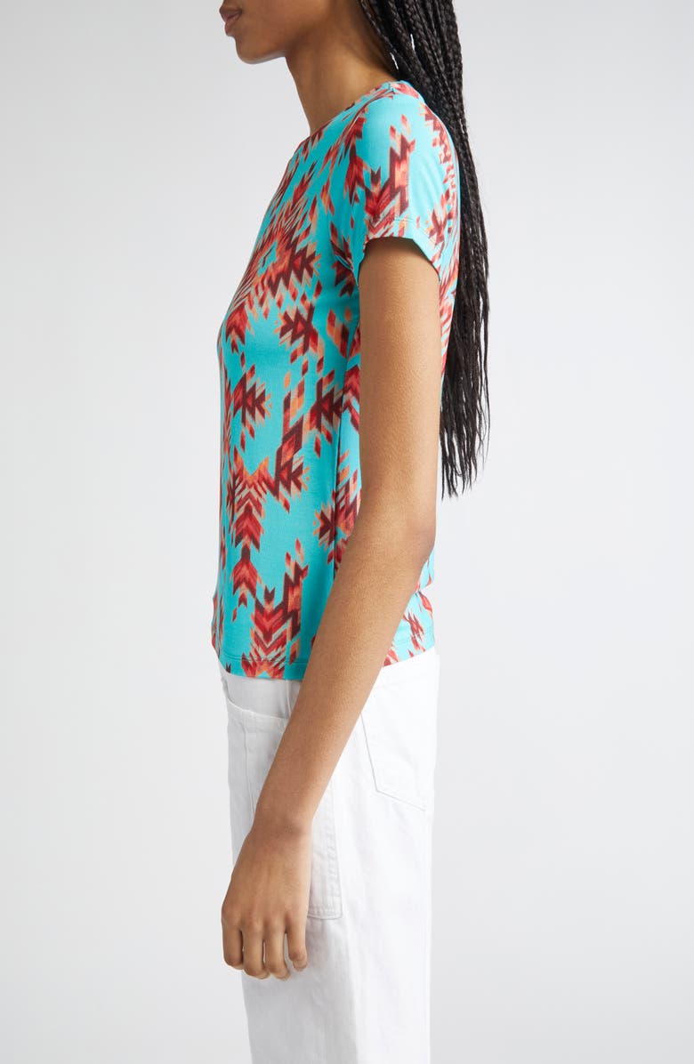 L'AGENCE Ressi Ganado Print T-Shirt, Alternate, color, Pool Blue Mt Ganado Print