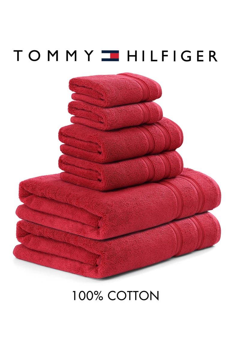 Harborside Terry Towel 6-Piece Towel Set, Alternate, color, BRIGHT RED
