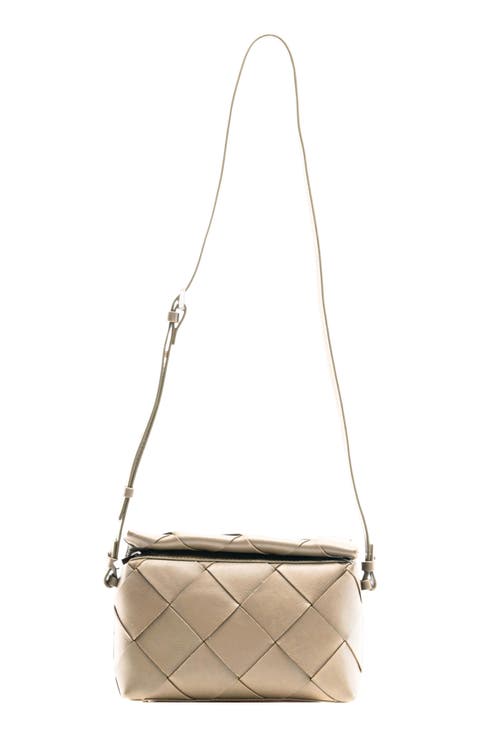 Maude Woven Leather Crossbody Bag