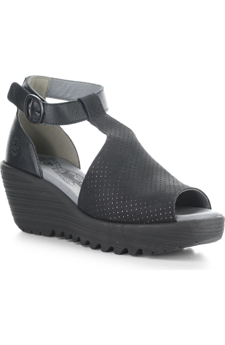 Fly London Lemo Ankle Strap Platform Wedge Sandal, Main, color,