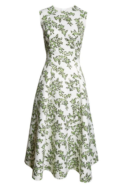 EMILIA WICKSTEAD EMILIA WICKSTEAD MARA DAHLIA PRINT SLEEVELESS A-LINE MIDI DRESS