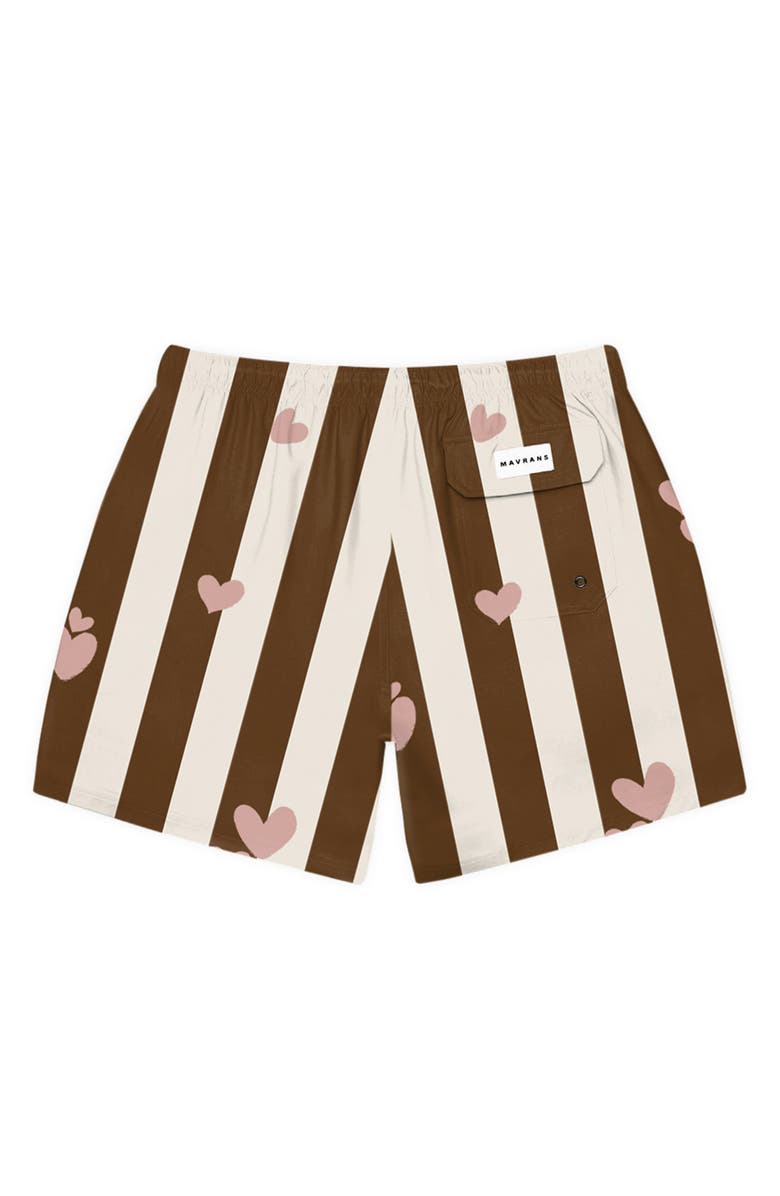 MAVRANS Stripes & Hearts Waterproof Swim Trunks, Alternate, color, 