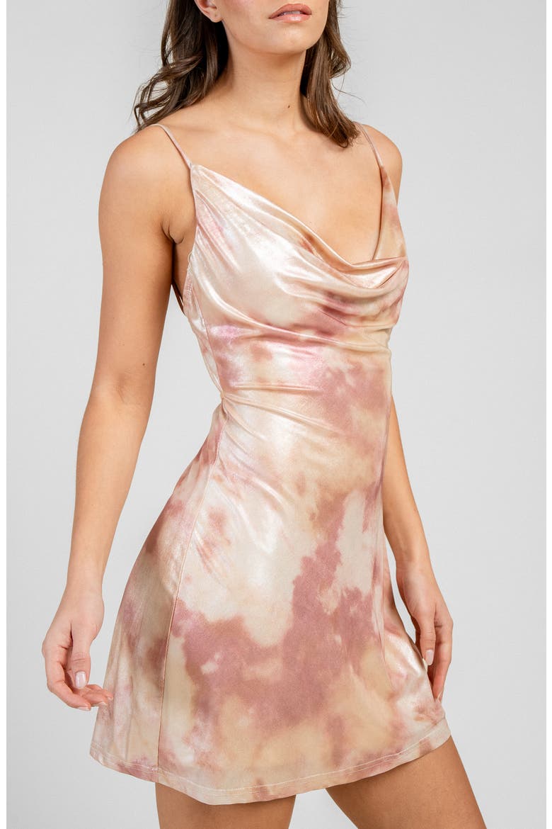 Cowl Neck Minidress, Alternate, color, BLUSH PINK