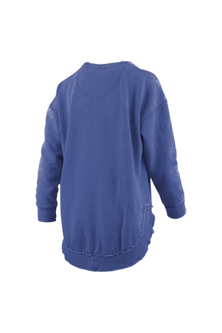 Women's Pressbox  Royal Florida Gators Melange Poncho Vintage Fleece Long Sleeve Pullover Sweatshirt, Alternate, color, Royal
