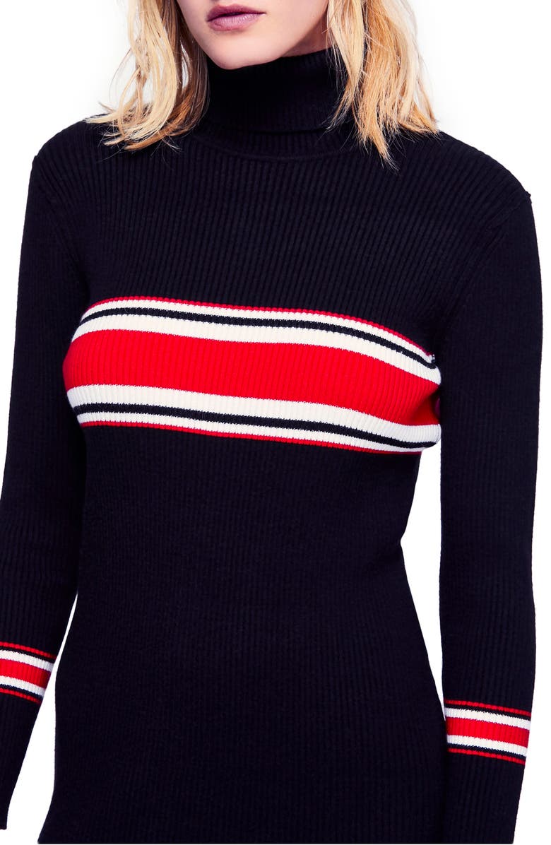 Free People Sport Stripe Midi Sweater Dress, Alternate, color,