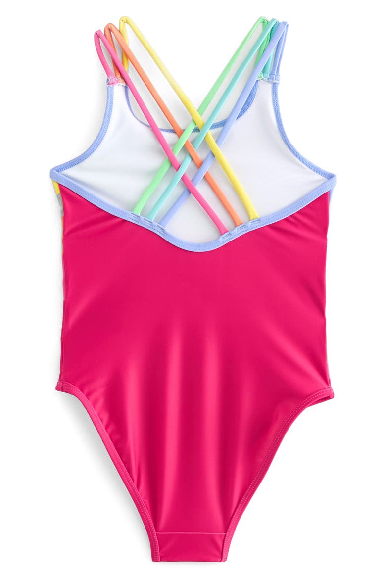 Kids' Rainbow One-Piece Swimsuit, Alternate, color, RAINBOW