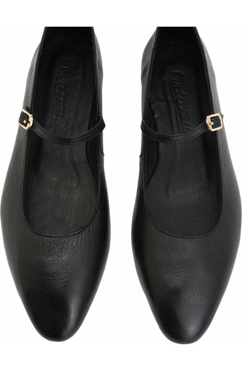 Forever & Always Shoes Lara Leather Mary Jane Flats, Alternate, color, Black Leather