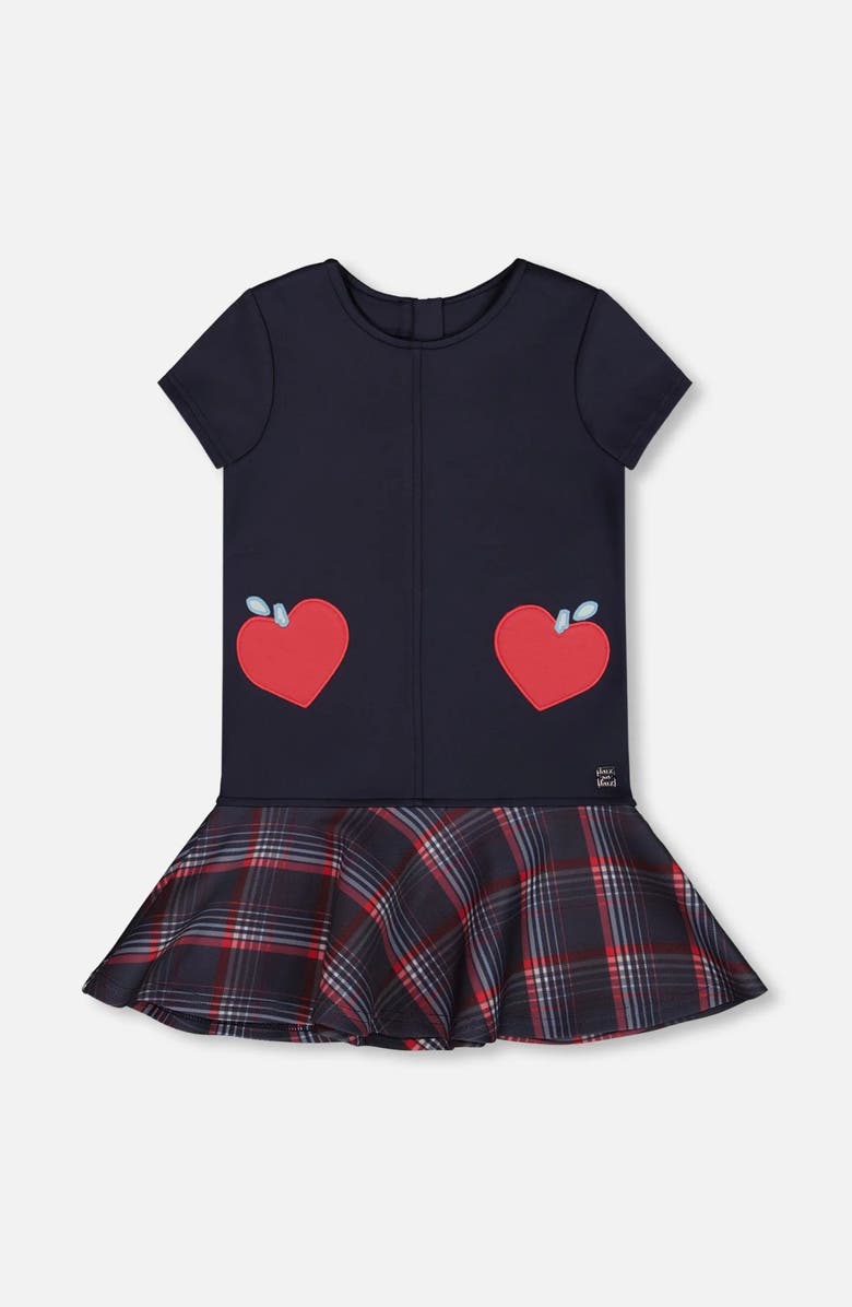 Deux par Deux Milano Dress with Plaid Flounce, Main, color,