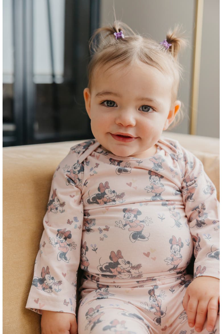 Minnie Mouse Print Long Sleeve Bodysuit, Alternate, color, MINNIE MOUSE